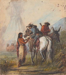 Alfred Jacob Miller: Giving Drink to Thirsty Trapper