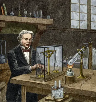 Faraday's electrolysis experiment, 1833