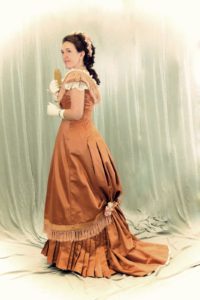 Bustle Festive attire natural gown during the Victorian Age