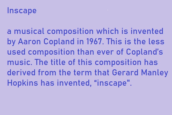 Inscape by G M Hopkins
