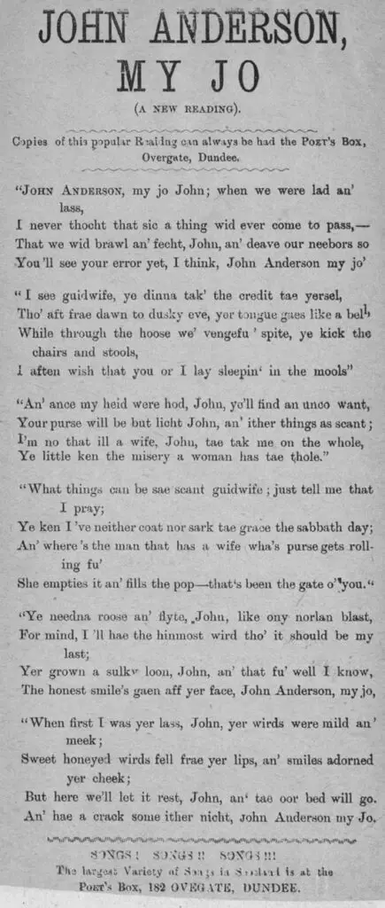 Lyrics of John Anderson My Jo, John