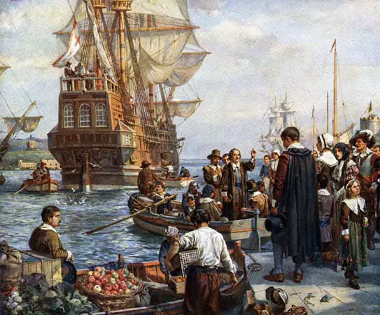 congregationalist : The Pilgrims at the Mayflower