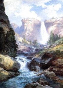 Thomas Moran: Waterfall in Yosemite