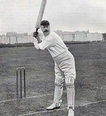 Stance of a Victorian cricketer