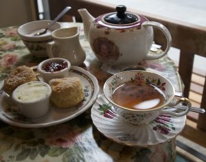 Scones and Tea during High tea in Britain