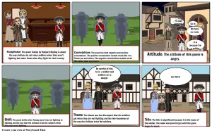 A comic strip depicting the plight of red coats