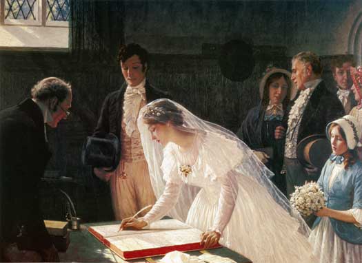 Signing the Wedding Lines