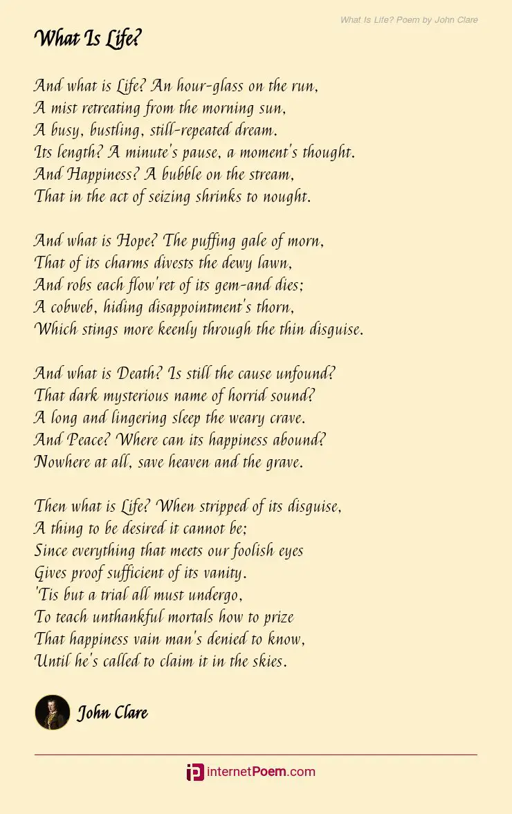 Lyrics of What is Life by John Clare