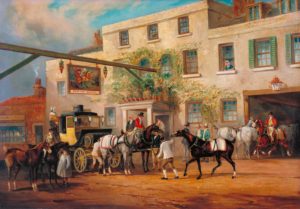 Changing Horses to a Post-Chaise outside the 'George' Posting-house c.1830-40 by Charles Cooper Henderson