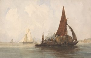 Charles Bentley - Hay Barge in a Calm Sea