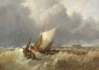 Dutch Boats in a Gale by Clarkson Stanfield