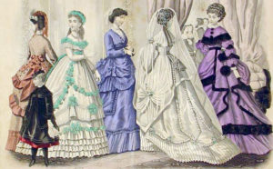 Early Victorian Bustle Gowns