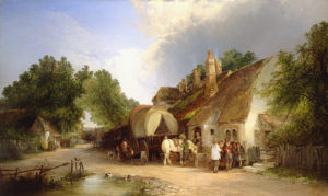 Painting done by Charles Edward Williams and William Shayer: The Old Roadside Inn