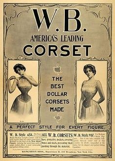 Victorian corsets advertising poster