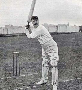 Stance of a Victorian cricketer