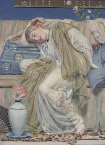 a sleeping girl by albert moore