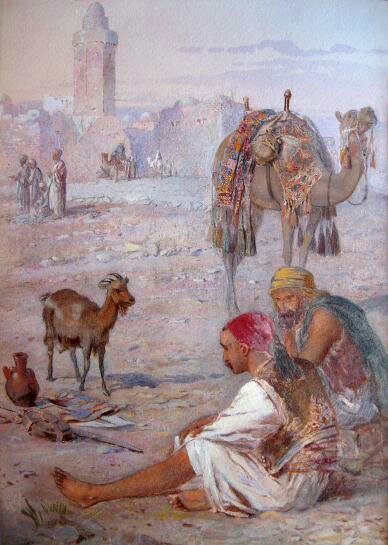 Benwell's Painting showing two natives and a camel