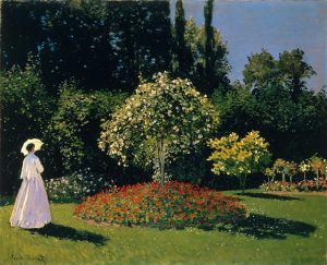 jeanne-marguerite-lecadre-in-the-garden-1866-by-claude-monet-woman-in-the-garden-claude-monet