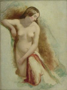 William Etty Nude Woman kneeling; The Ashmolean Museum of Art and Archaeology