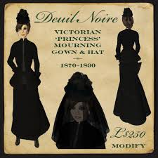Victorian mourning dress advertise